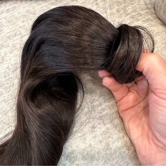 Sizes 20”18”16” Natural Black #1B Ponytail Extension Wrap Around 100% Human Hair - Picture 12 of 16
